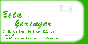 bela geringer business card